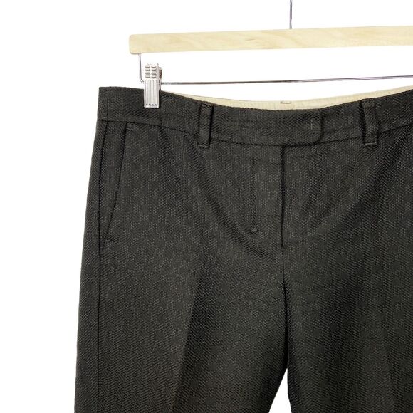 S' MaxMara Womens Dress Pants Brown Pattern Tweed Straight Pleated Trouser - Picture 2 of 9